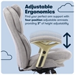 Pemberly Row Back in Motion Office Chair in Light Gray Fabric