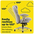 Pemberly Row Back in Motion Office Chair in Light Gray Fabric