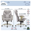 Pemberly Row Back in Motion Office Chair in Light Gray Fabric
