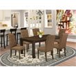 Pemberly Row Modern 7-piece Wood Dining Set in Jacobean Brown