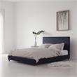 Pemberly Row Upholstered Bed with USB Dual Port Queen in Navy Linen