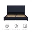 Pemberly Row Upholstered Bed with USB Dual Port Queen in Navy Linen