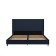 Pemberly Row Upholstered Bed with USB Dual Port Queen in Navy Linen