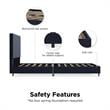 Pemberly Row Upholstered Bed with USB Dual Port Queen in Navy Linen