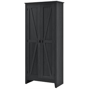 Pemberly Row Contemporary 31.5&quot Wide Storage Cabinet - Black Oak