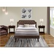 Pemberly Row 3 Pieces Wood Queen Bedroom Set in Brown/Mahogany