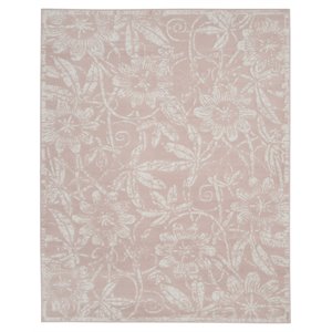 Pemberly Row 7' x 10' Pink Fabric Farmhouse Area Rug (7' x 10')