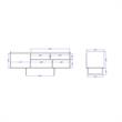 Pemberly Row Sleek Modern TV Stand with 4 Shelves in Black Cinnamon