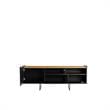 Pemberly Row Sleek Modern TV Stand with 4 Shelves in Black Cinnamon