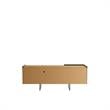 Pemberly Row Sleek Modern TV Stand with 4 Shelves in Black Cinnamon