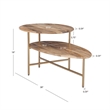 Pemberly Row Two Tiered Wood and Metal Coffee Table in Natural and Gold