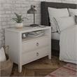 Pemberly Row Modern / Contemporary 2 Drawer Nightstand in Soft White