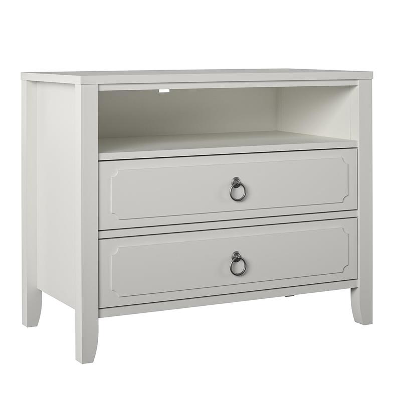Pemberly Row Modern / Contemporary 2 Drawer Nightstand in Soft White