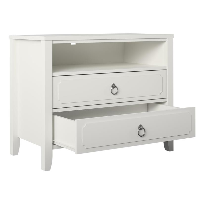 Pemberly Row Modern / Contemporary 2 Drawer Nightstand in Soft White
