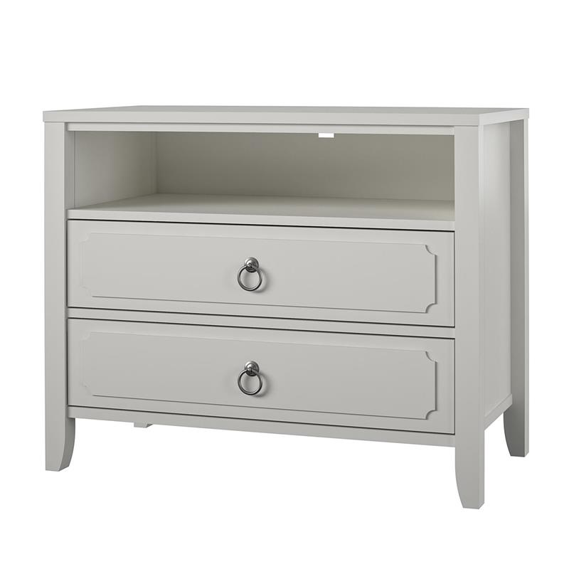 Pemberly Row Modern / Contemporary 2 Drawer Nightstand in Soft White