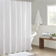 Pemberly Row Cotton Super Waffle Textured Solid Shower Curtain in White