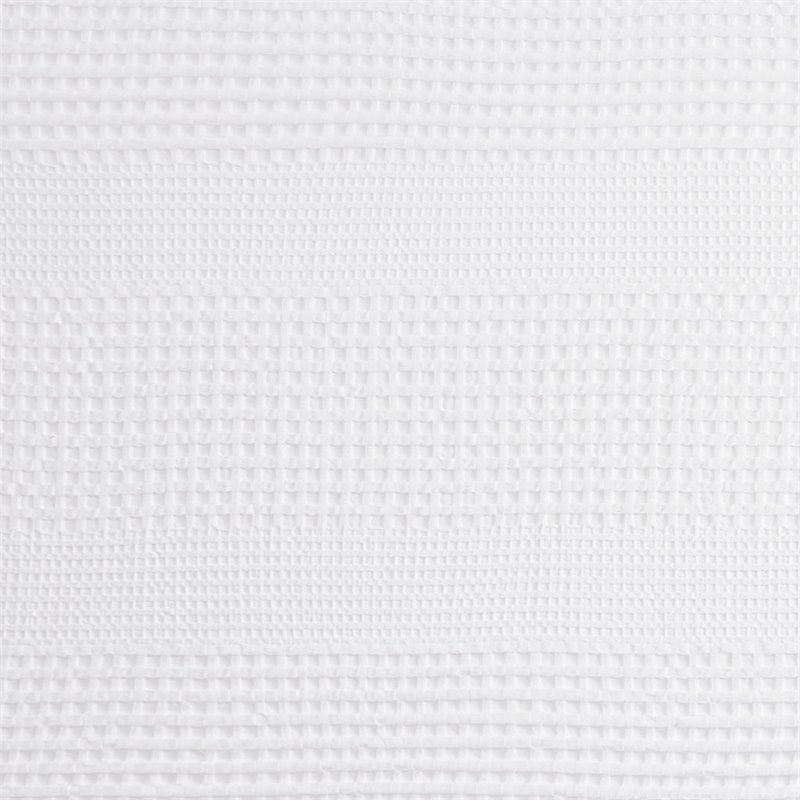 Pemberly Row Cotton Super Waffle Textured Solid Shower Curtain in White