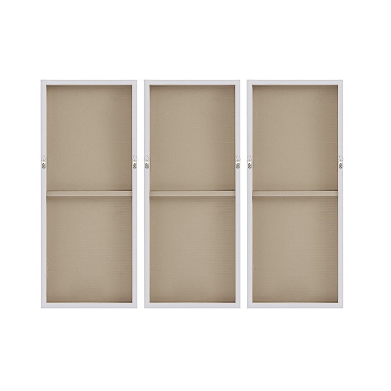 Pemberly Row 3-Piece Wood Twilight Mystere Hand Embellished Canvas in Gray