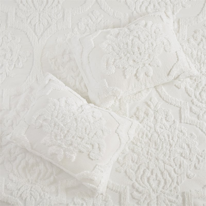 Pemberly Row 3-Piece Cotton Tufted Full/Queen Duvet Cover Set in Off White
