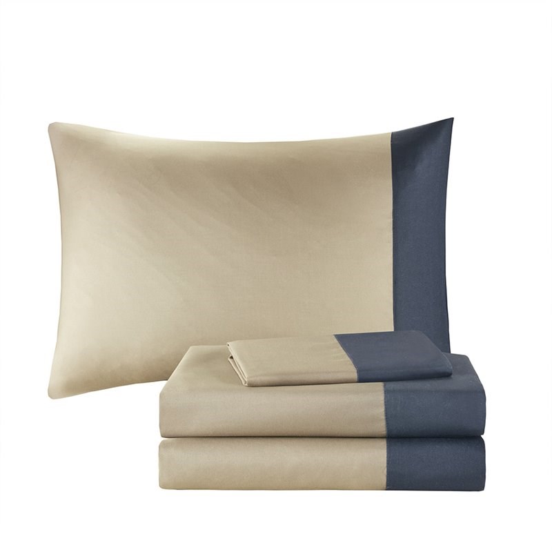 Pemberly Row 7-piece Microfiber Comforter with Sheet Set in Navy