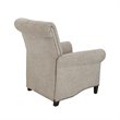 Pemberly Row Fabric and Solid Wood Push Back Recliner in Cream