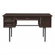 Pemberly Row Engineered Wood Executive Desk with Power in Espresso Finish