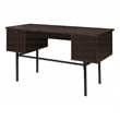 Pemberly Row Engineered Wood Executive Desk with Power in Espresso Finish