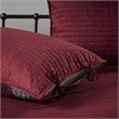 Pemberly Row Polyester Herringbone Reversible Daybed Cover Set in Red