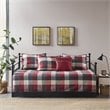 Pemberly Row Polyester Herringbone Reversible Daybed Cover Set in Red