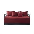 Pemberly Row Polyester Herringbone Reversible Daybed Cover Set in Red