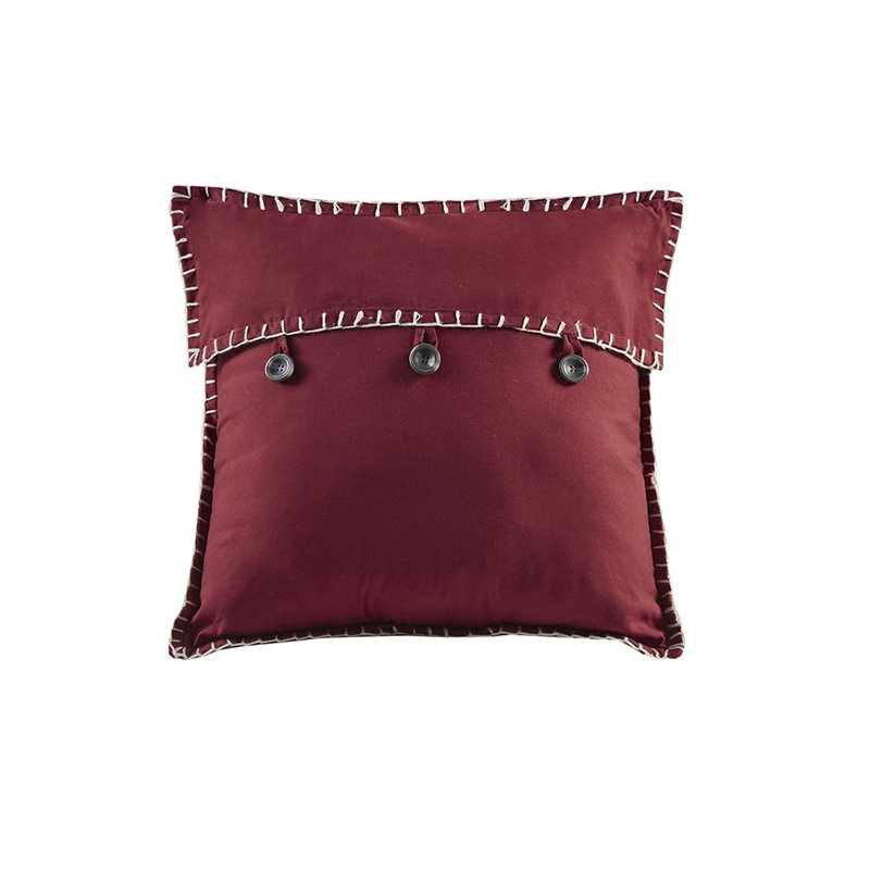 Pemberly Row Polyester Herringbone Reversible Daybed Cover Set in Red