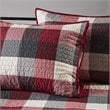 Pemberly Row Polyester Herringbone Reversible Daybed Cover Set in Red