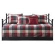 Pemberly Row Polyester Herringbone Reversible Daybed Cover Set in Red