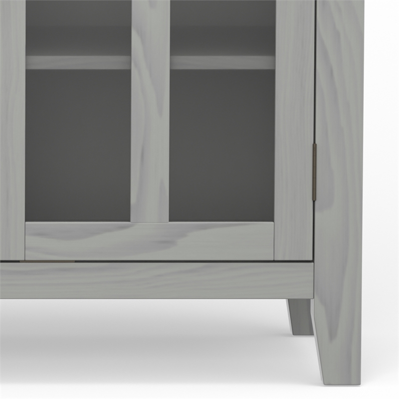 Pemberly Row Solid Wood 53 inch Wide Contemporary TV Media Stand in Fog Gray