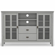 Pemberly Row Solid Wood 53 inch Wide Contemporary TV Media Stand in Fog Gray