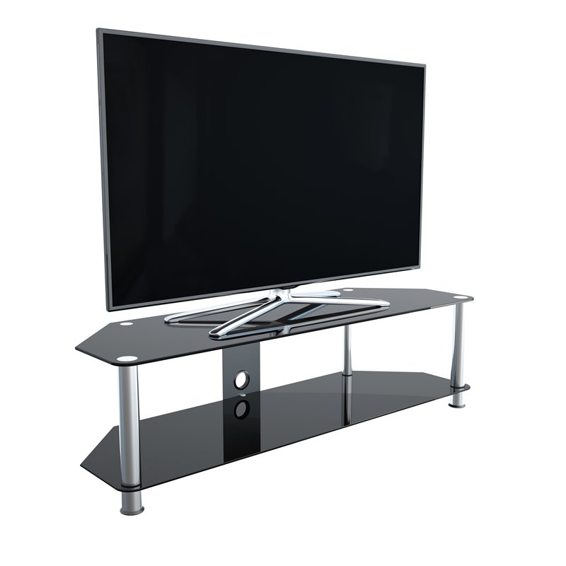 Pemberly Row Steel TV Stand w/ Cable Management for up to 65