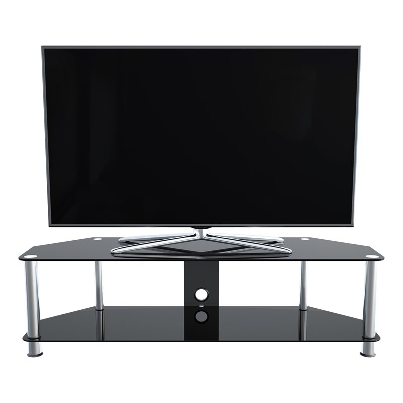 Pemberly Row Steel TV Stand w/ Cable Management for up to 65