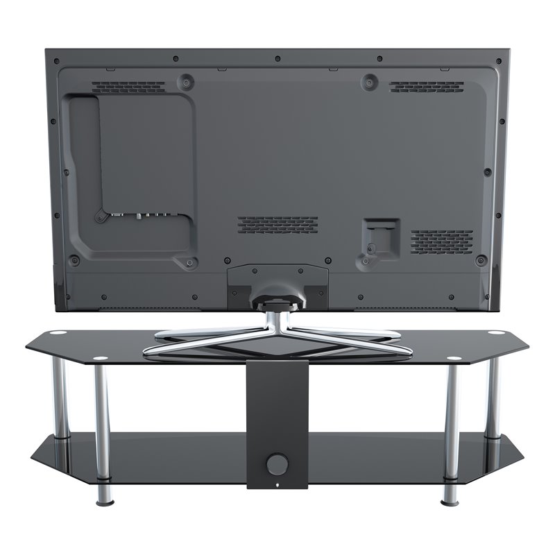Pemberly Row Steel TV Stand w/ Cable Management for up to 65