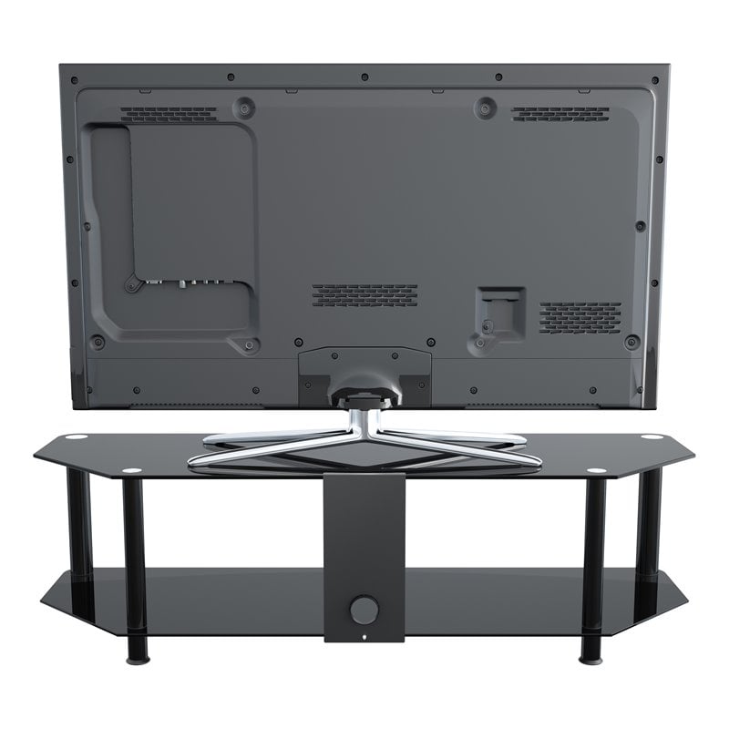 Pemberly Row Steel TV Stand with Cable Management for up to 65