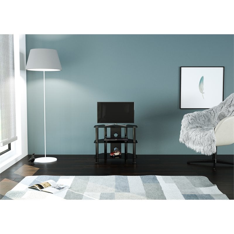 Pemberly Row Steel TV Stand with Cable Management for up to 32