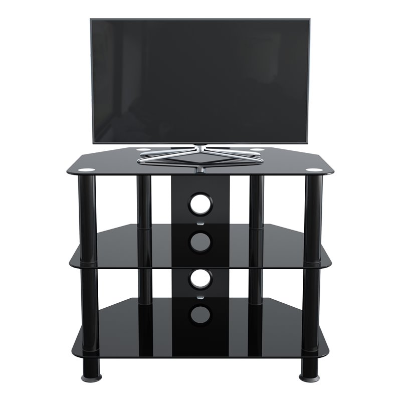 Pemberly Row Steel TV Stand with Cable Management for up to 32