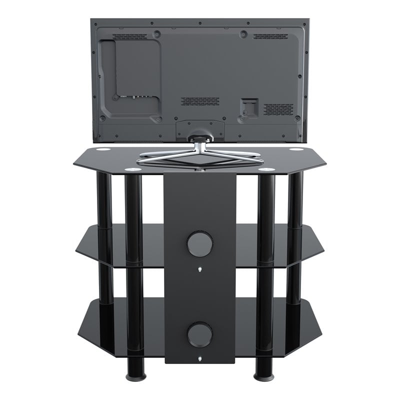 Pemberly Row Steel TV Stand with Cable Management for up to 32