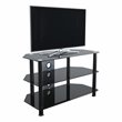 Pemberly Row Transitional Steel and Glass TV Stand for 10