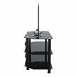 Pemberly Row Transitional Steel and Glass TV Stand for 10