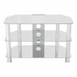 Pemberly Row Steel and Glass TV Stand for 10
