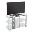 Pemberly Row Steel and Glass TV Stand for 10