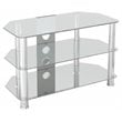 Pemberly Row Steel and Glass TV Stand for 10