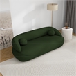 Pemberly Row Modern Luxury Japandi Style Boucle Fabric Curvy Sofa Couch in Green