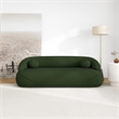 Pemberly Row Modern Luxury Japandi Style Boucle Fabric Curvy Sofa Couch in Green