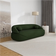 Pemberly Row Modern Luxury Japandi Style Boucle Fabric Curvy Sofa Couch in Green